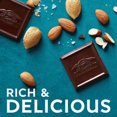 Premium Dark Sea Salt Almond Dark Chocolate Squares 4.1 oz Bag (Case of 6)