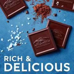 Premium Dark Sea Salt 60% Cacao Dark Chocolate SQUARES 4.1 oz Bag (Case of 6)