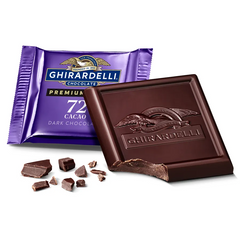 Premium Dark 72% Cacao Dark Chocolate SQUARES Case Pack (540 ct)